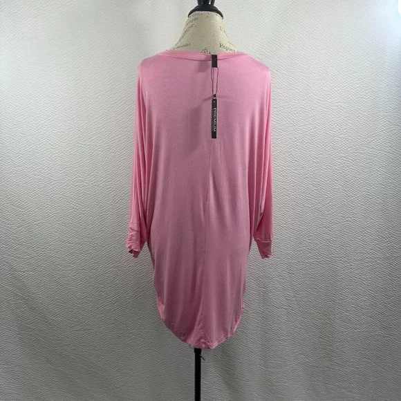 Made by Johnny Women's V-Neck 3/4 Sleeve Dolman Top with Side Shirring XXXL PINK - Picture 7 of 9